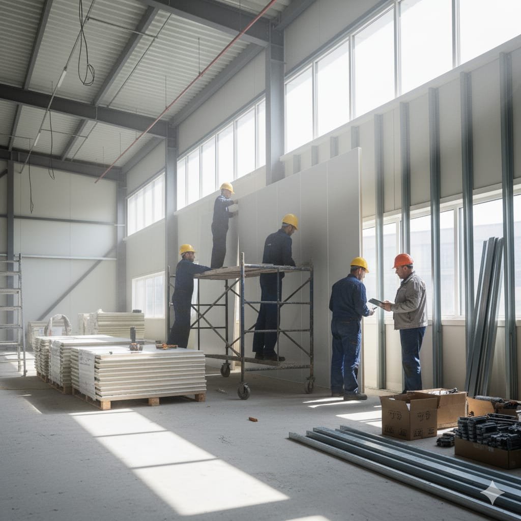 kontraktor pembangunan sandwich panel sedang membangun jaringan sandwich panel