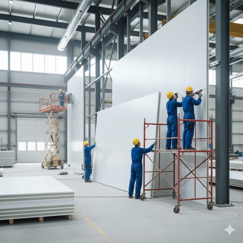 Pemasangan Sandwich Panel Cleanroom Profesional