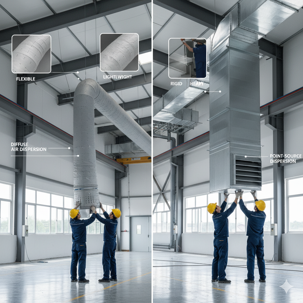 Perbandingan Textile Duct vs Ducting Konvensional: Mana yang Lebih Baik?