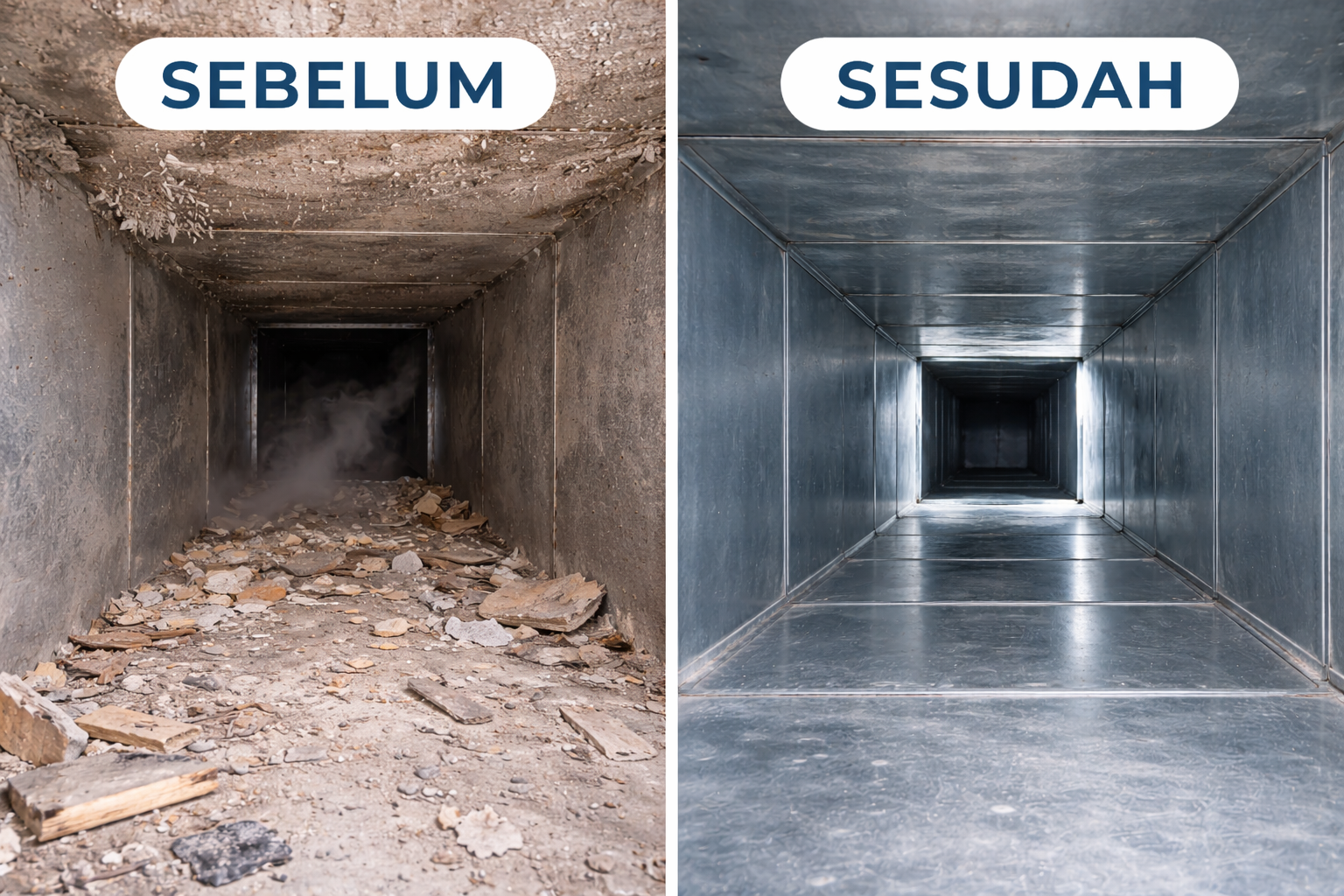Pembersihan Ducting Pasca Renovasi