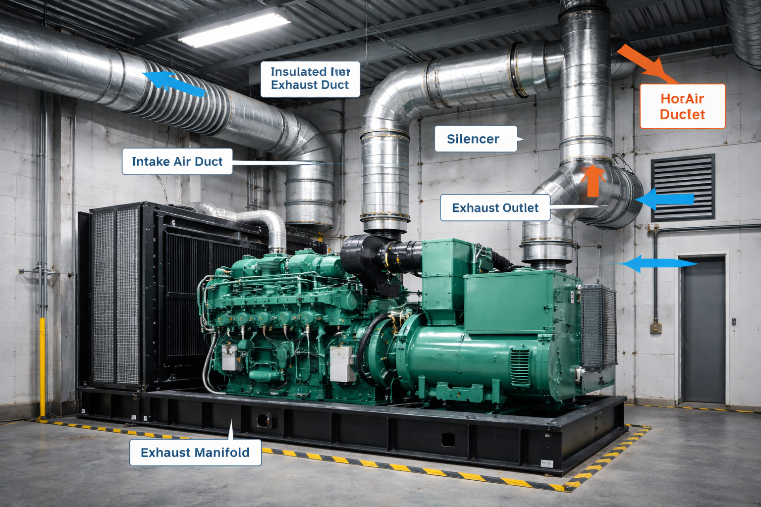 Sistem Ducting Pembuangan Mesin Genset