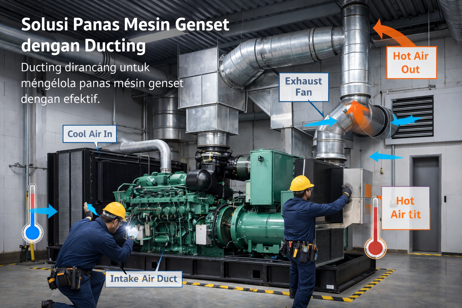 Solusi Panas Mesin Genset dengan Ducting
