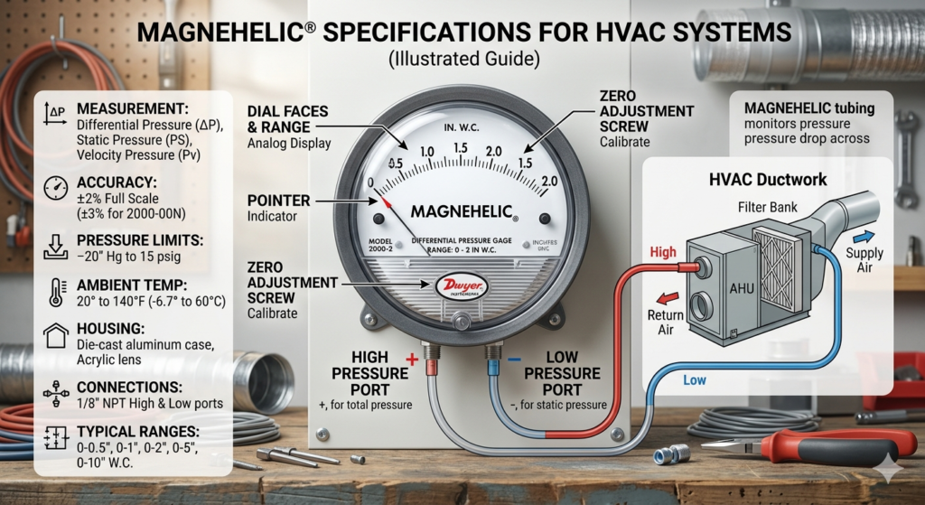 Spesifikasi Magnehelic untuk HVAC: Panduan Lengkap Memilih Alat Ukur Tekanan yang Tepat