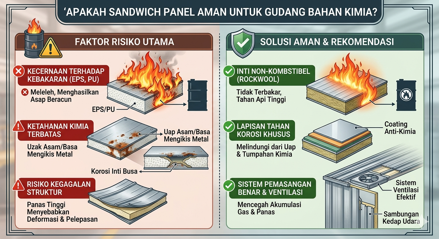 Apakah Sandwich Panel Aman untuk Gudang Bahan Kimia
