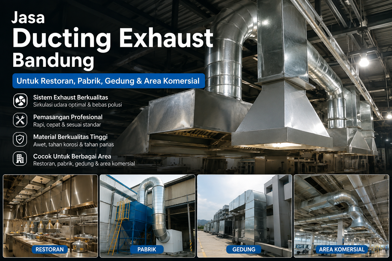 Jasa Ducting Exhaust Bandung untuk Restoran, Pabrik, Gedung & Area Komersial